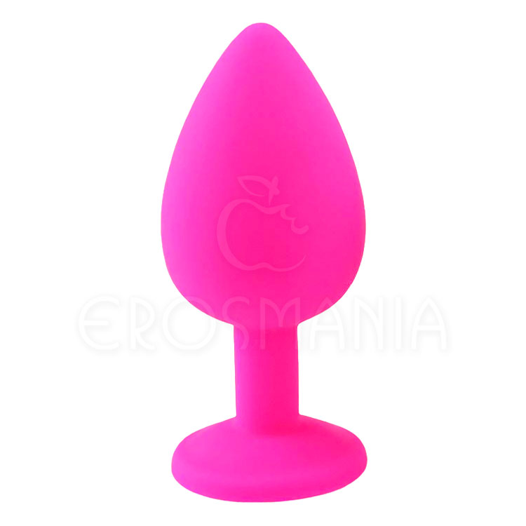 Plug Anal M Silicone Rosa - Com Joia