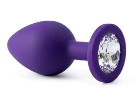 Plug Anal G Silicone Roxo - Com Joia