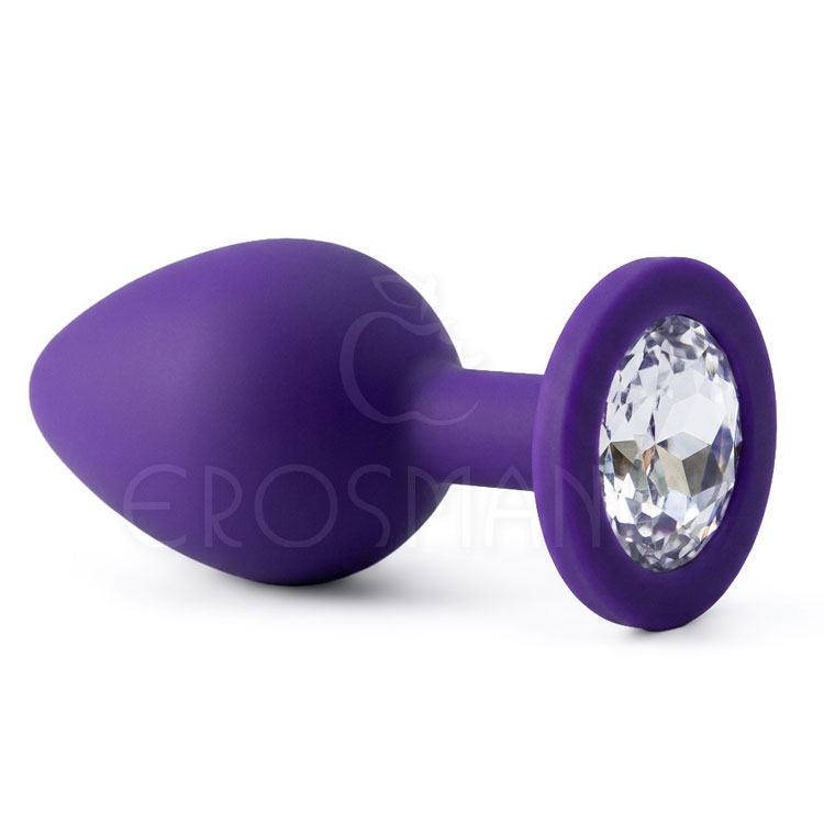 Plug Anal G Silicone Roxo - Com Joia