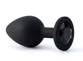 Plug Anal G Silicone Preta - Com Joia