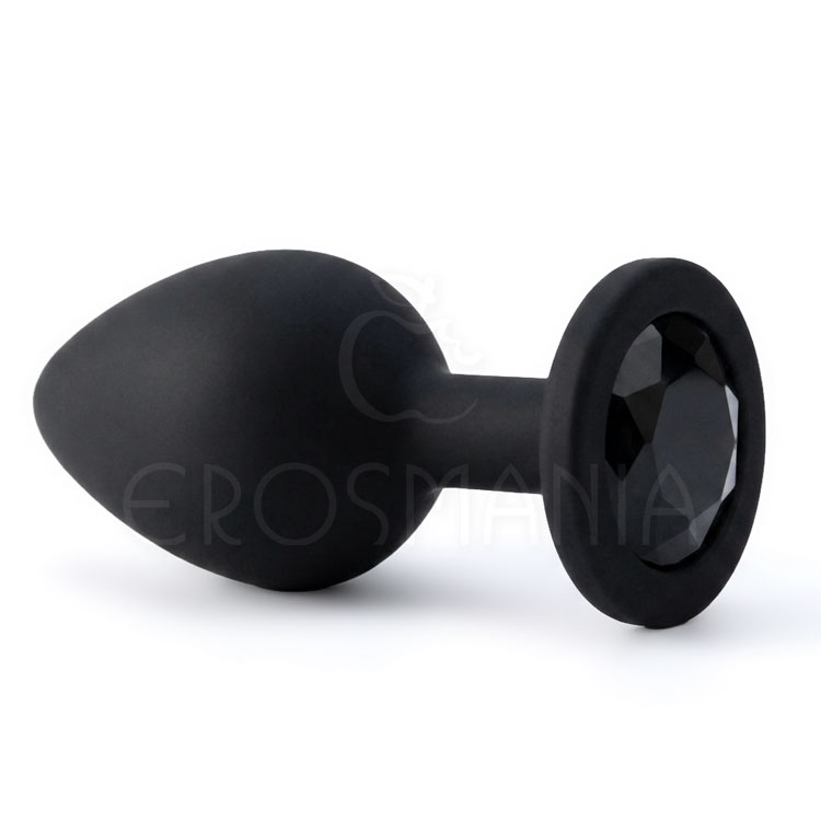 Plug Anal G Silicone Preta - Com Joia