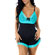 Short Doll Bianca - Preto com Azul (Imagem 1 de 3)
