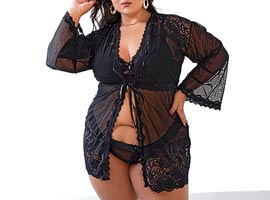 Robe em Tule com Renda Plus Size