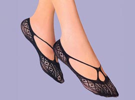 Meia Soquete Sapatilha Arrastão Renda