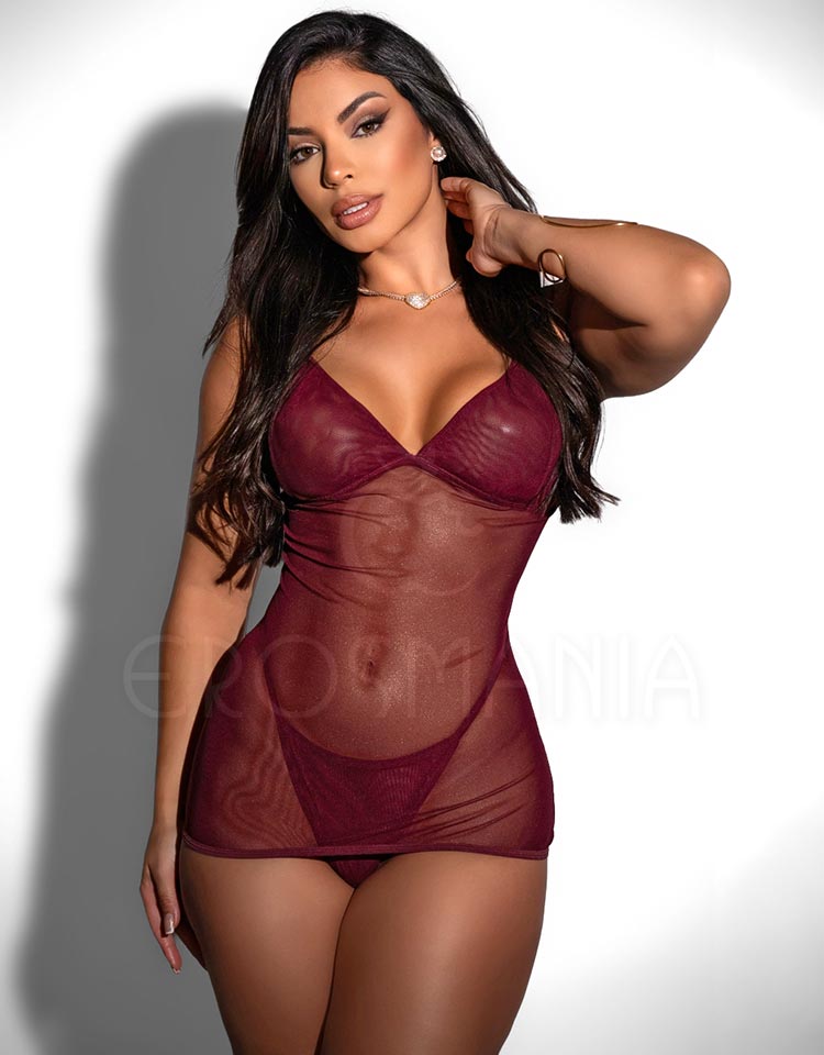 Camisola Erótica Bordô Intenso