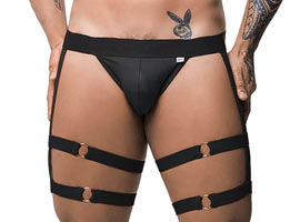 Cueca Jock Cinta Liga e Argolas - Cirrê Preto