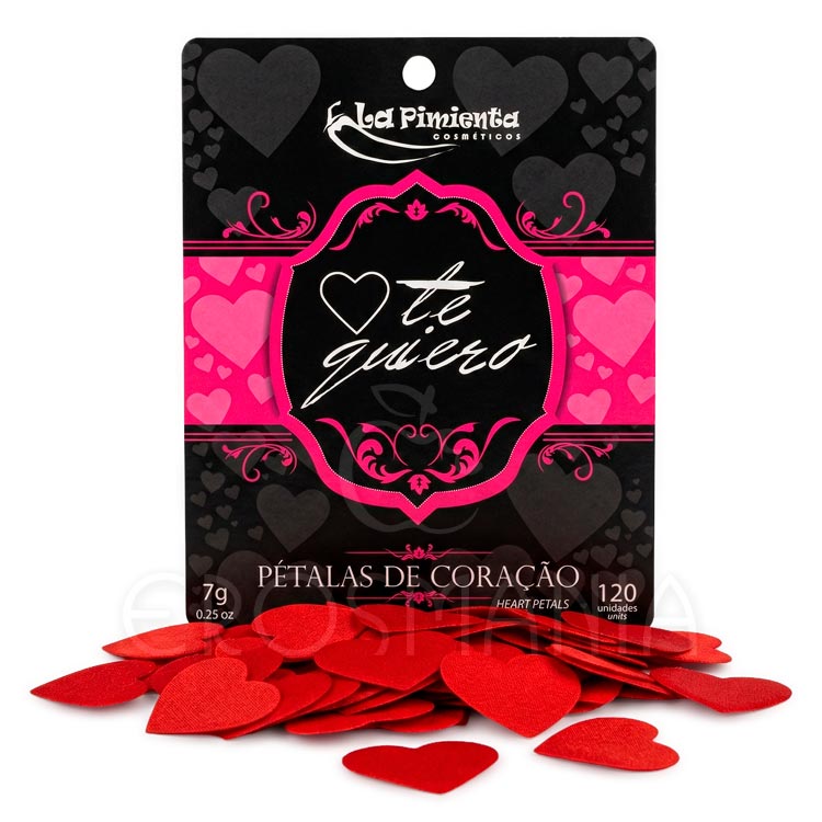 Pétalas de Coração Vermelha Morango com Champanhe